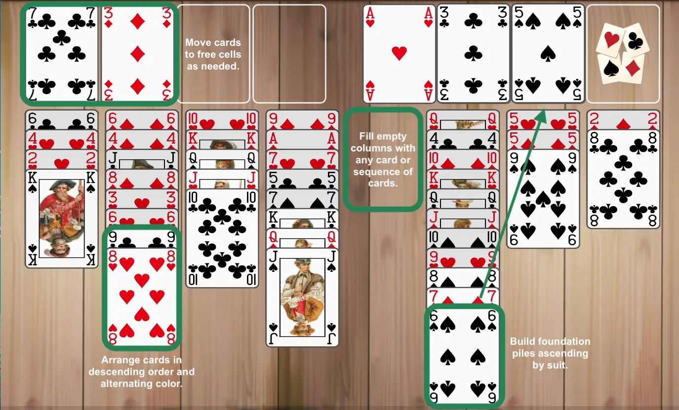 FreeCell Solitaire rules