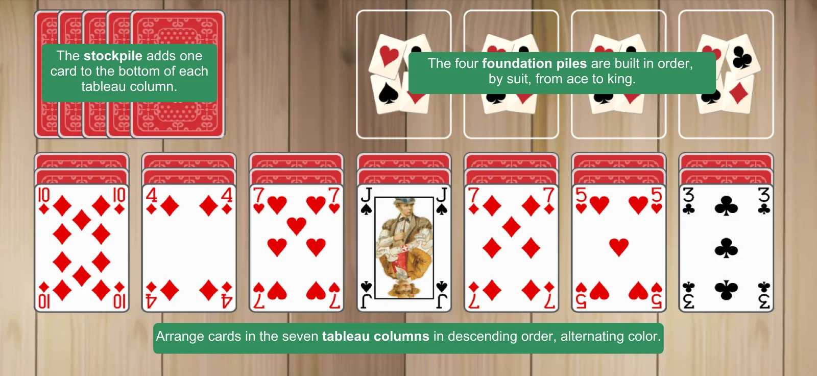 Easthaven Solitaire setup