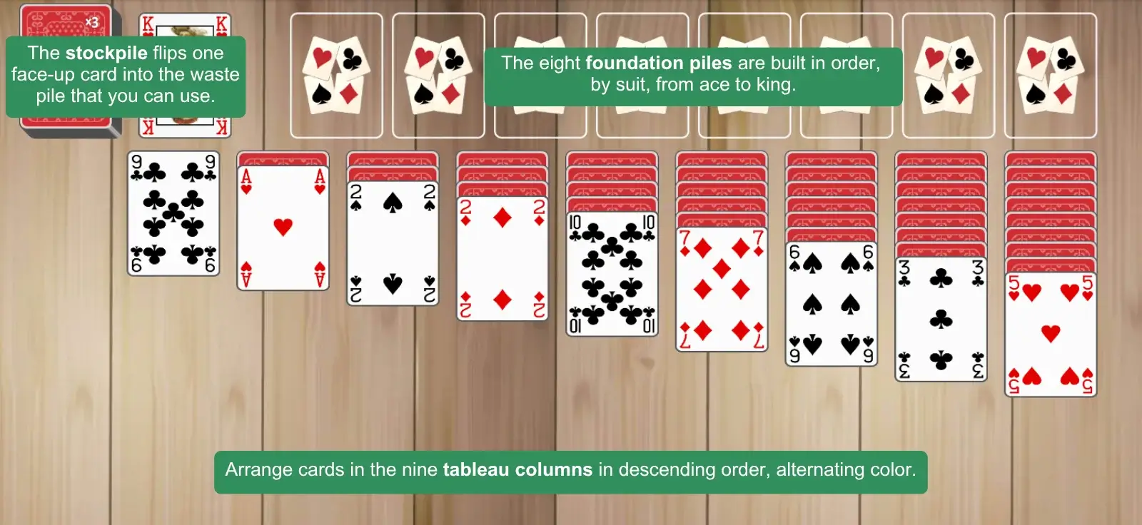 Harp Solitaire Setup