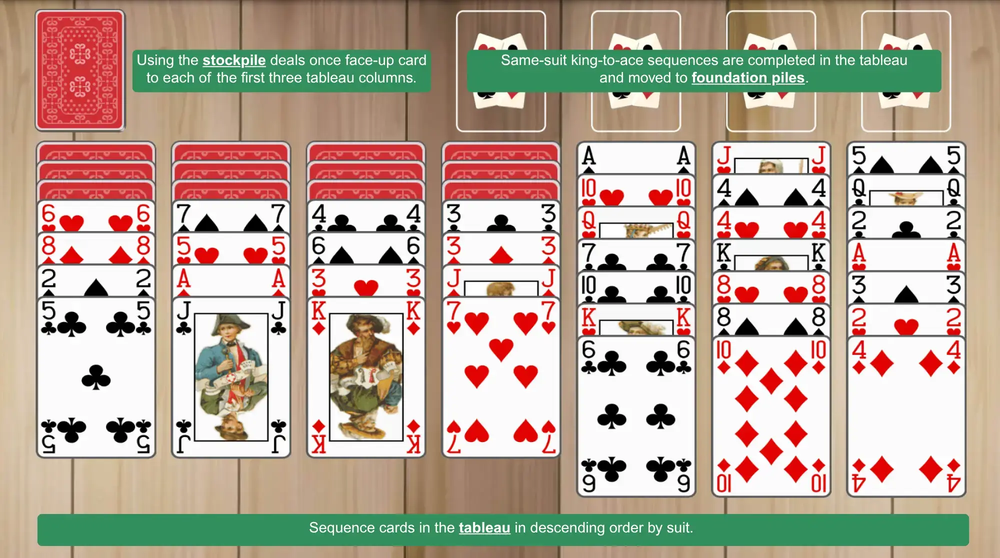 Scorpion Solitaire setup