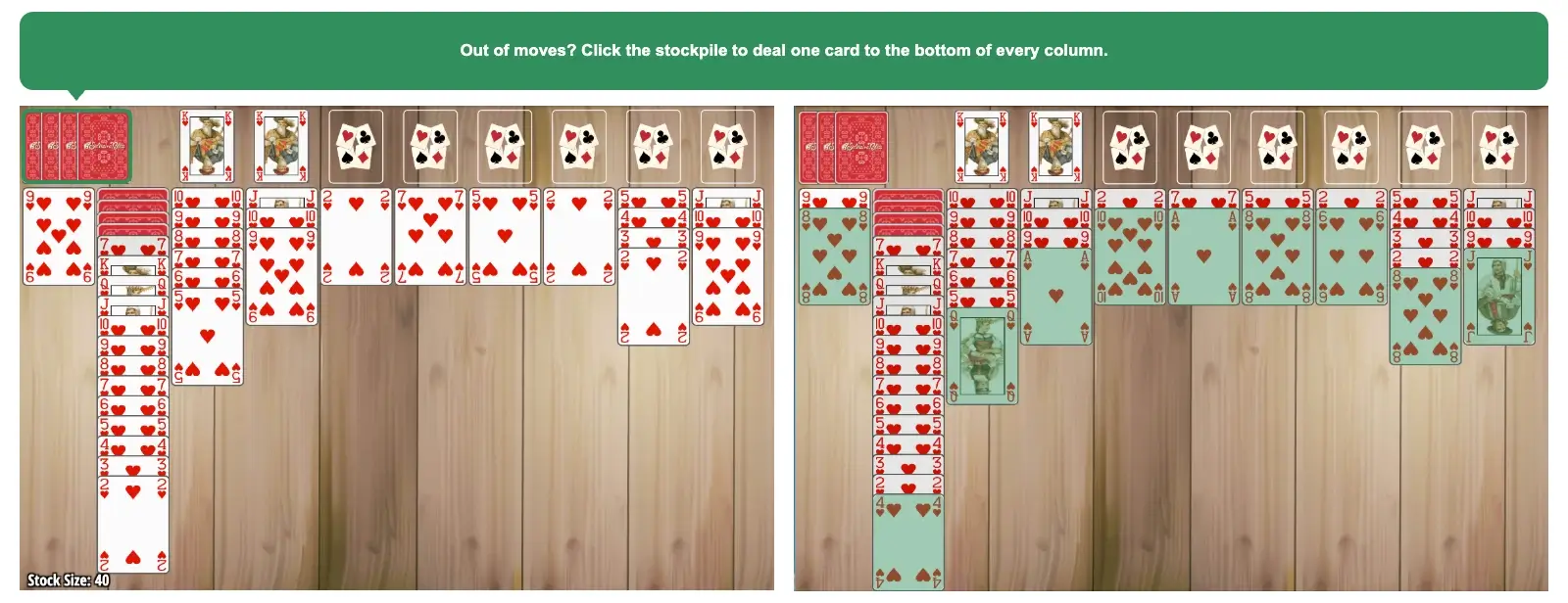 How to use the stockpile in Spider Solitaire
