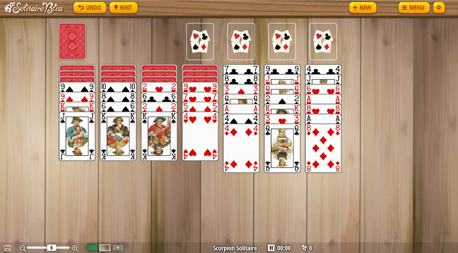 scorpion solitaire layout